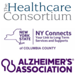 Health Care Consortium, NY Connects and Alzheimer's Association logos